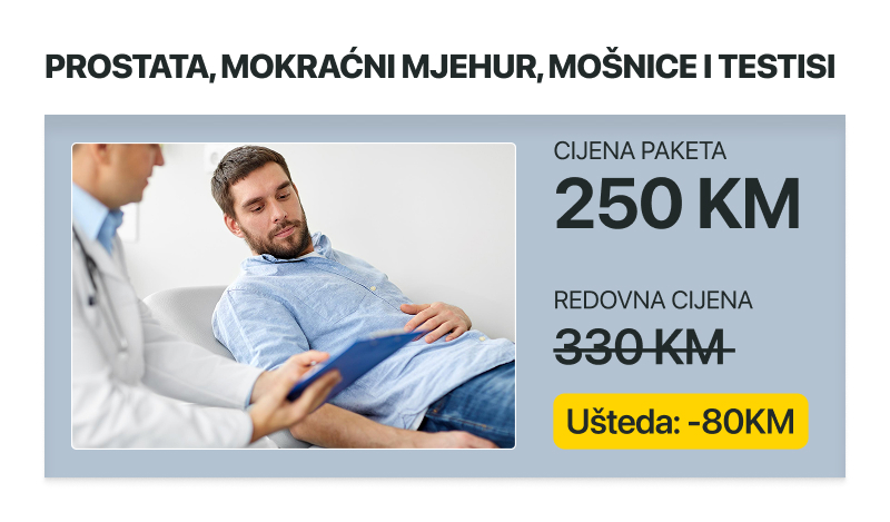 paket prostata, mokraćni mjehur, mošnice i testisi